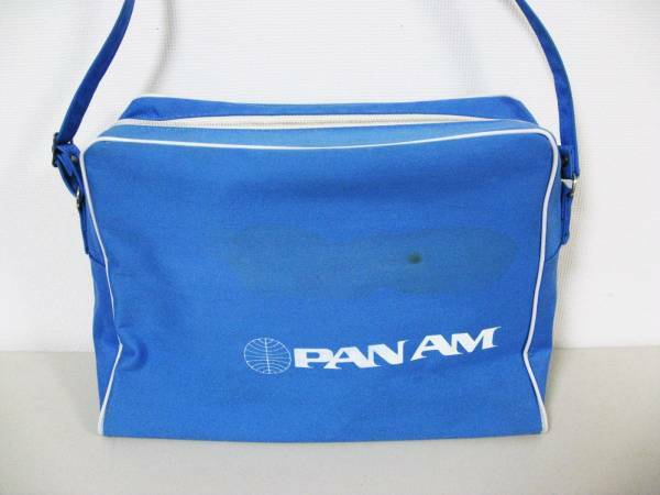 1970年代　中古　パンナムバッグ（Pan Am） 長方形　水色　＃276
