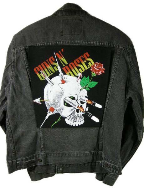 ガンズ&ローゼス GUNS N' ROSES 80s デッドストック 特大 巨大 ワッペン バックパッチ