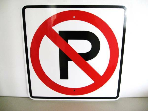 新品アメリカの本物の道路標識　NO PARKING（駐車禁止）　看板