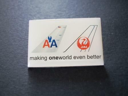 JAL■アメリカン航空提携■one world■日本航空■ワンワールド■ピンバッチ■2007年