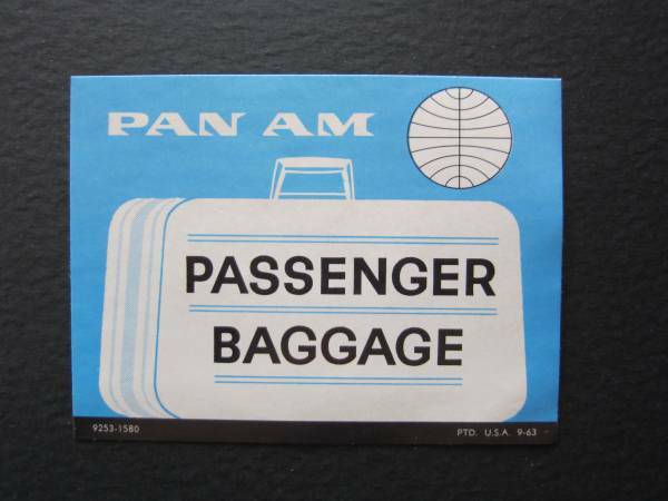 パンナム■PASSENGER BAGGAGE■1960's前半■ ステッカー