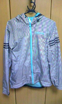アディダス☆ウィンドフーデットジャケットサイズＯ(XL)良品★黒×白