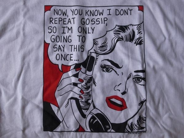 90's Roy Lichtenstein FOTOFOLIO GOSSIP Tシャツ XL 白 ロイ リキテンスタイン ポップアート POP ART Andy Warhol 芸術 現代美術 美術館