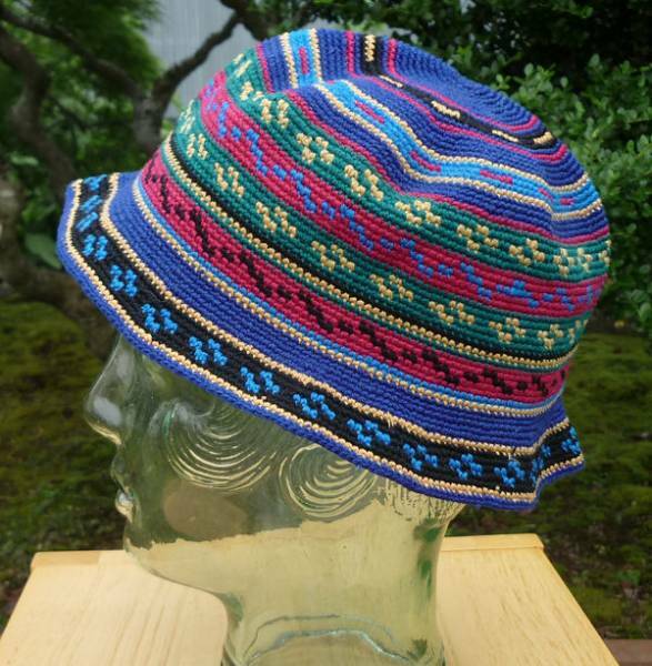 送料無料 02 グアテマラ民族柄 綿100%帽子 ハット 手編 子供用中米 伝統織物 手織り 綺麗 可愛い フォルクローレ音楽 フォルクローレ衣装