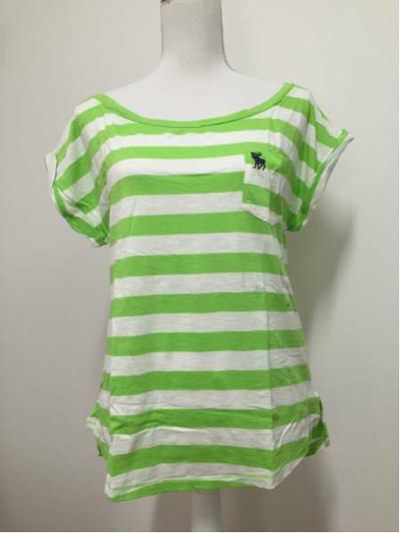 Abercrombie＆Fitch　黄緑×白　Tシャツ　Lサイズ　新品未使用