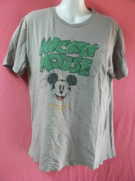 ＵＳＥＤ・難有り！ UT ミッキーマウス Ｔシャツ Ｌ グレー