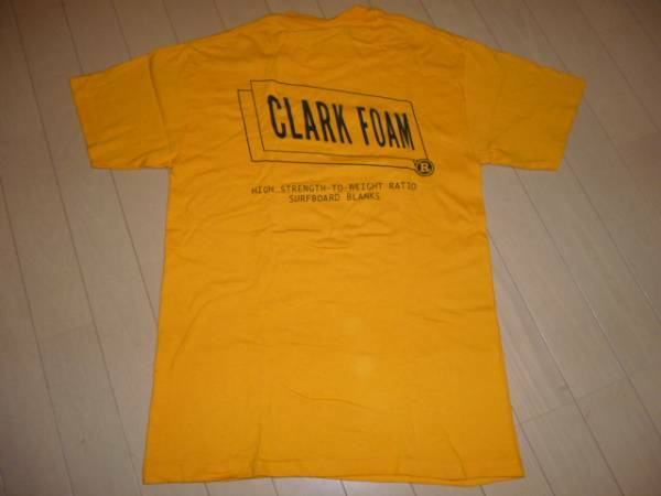 1980-90's ビンテージ サーファー シェイパー Tシャツ 黄色 イエロー M クラークフォーム clark foam サーフボード