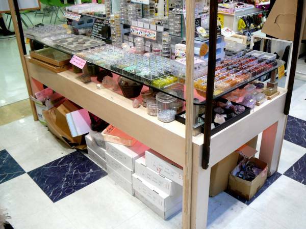 店舗用 陳列/商品展示用 ガラステーブル 210cm 高級品/神奈川県