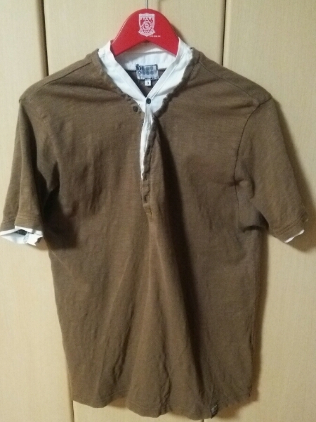  TAKEO KIKUCHI レイヤード Tシャツ 3 ブラウン L タケオキクチ メンズ 