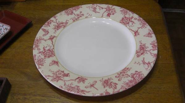 イギリス QUEEN'S Toile de Jouy お皿 27cm RED