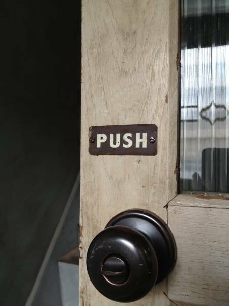 数量限定　FOISP-PP　アイアン　サイン　鉄看板　ドア　PULLPUSH　押す引く　看板　標識　表示　警告　インダストリアル　オーダー可能