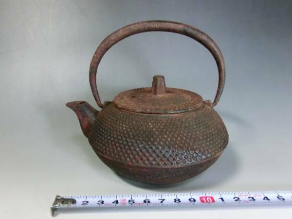 鉄瓶●形霰 あられ 茶瓶 急須 煎茶道具 時代物 骨董品■