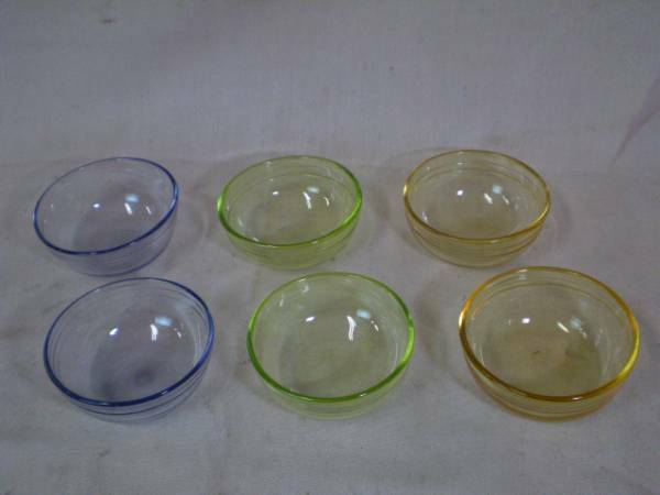 マルティグラス 小皿3色6個 検 手作りガラス 美術品 食器 皿 小鉢　工芸品　