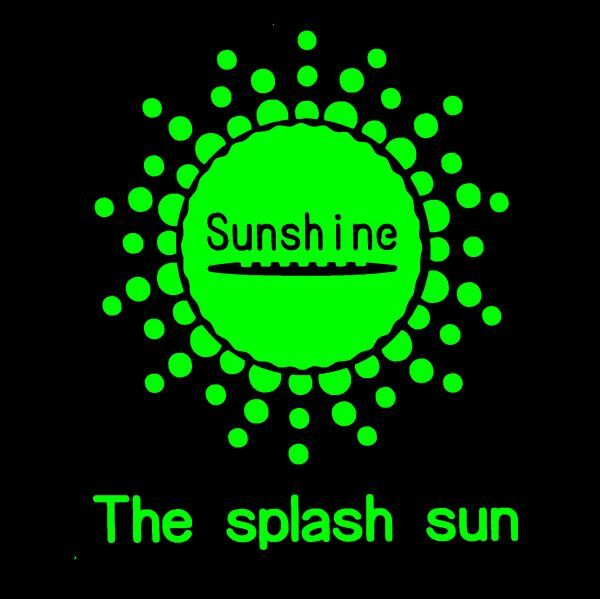太陽【The splash sun】=飛びちる太陽20cmサーフィンステッカー1