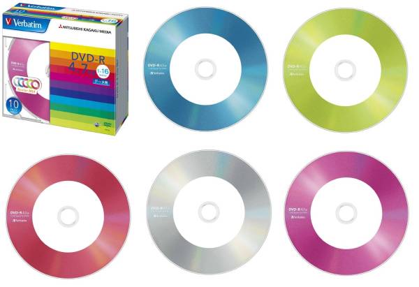 三菱 Verbatim バーベイタム DVD-R 4.7GB 10枚 5色カラーミックス
