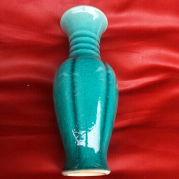 コバルト釉　花瓶　窰印読めず　華道 供箱