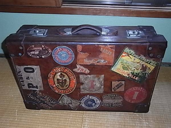 ■希少 大正時代 1920年!英国製 John pound & co 革製旅行トランク鞄
