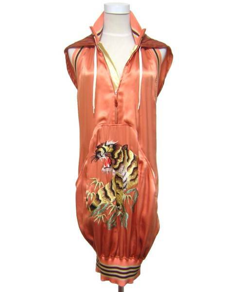 Jean Paul GAULTIER　ジャンポール・ゴルチエ　FEMME　イタリア製　虎刺繍　シルクドレス　ワンピース