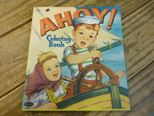 USA☆ヴィンテージ☆AHOY!　アメリカ ぬりえ☆50ｓ、ラバードール、レトロ、キッズ、洋書、本